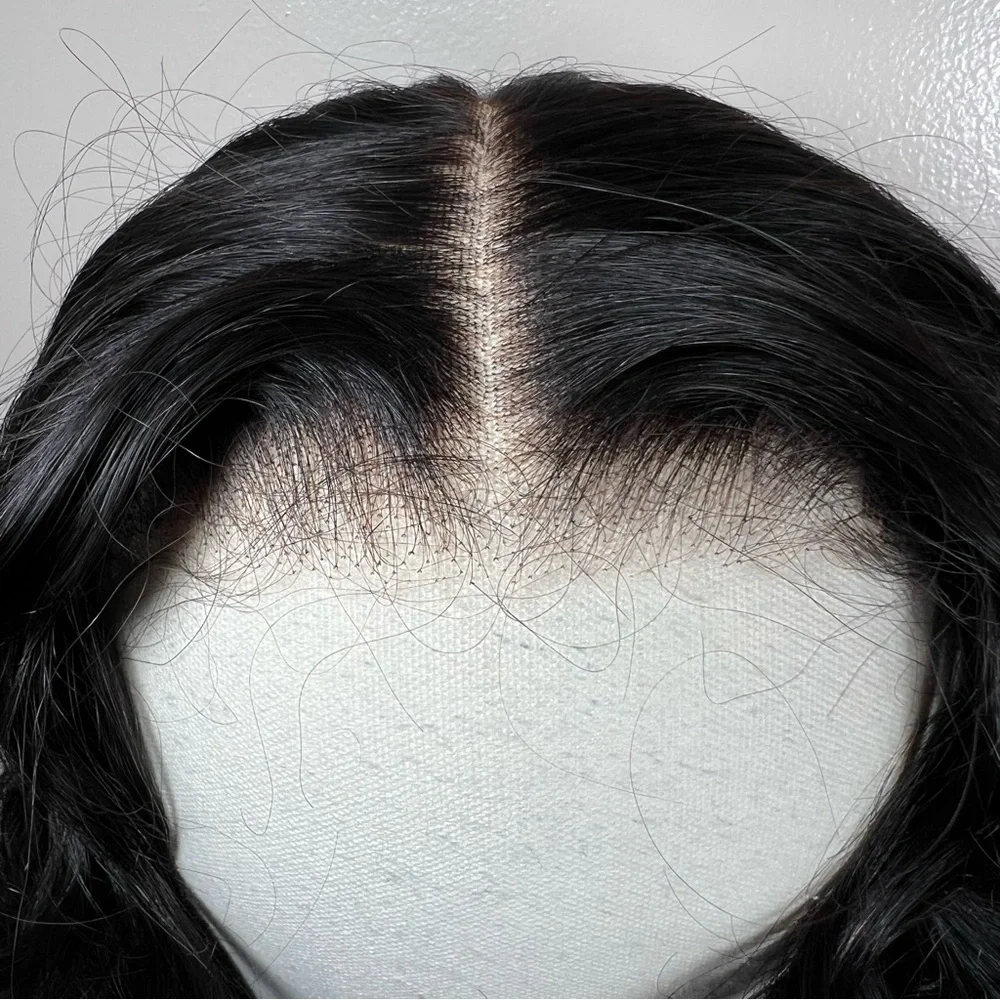 UNICE Loose Wave Human Hair Glueless Pre Cut Curtain Bang 20 Inch Wig